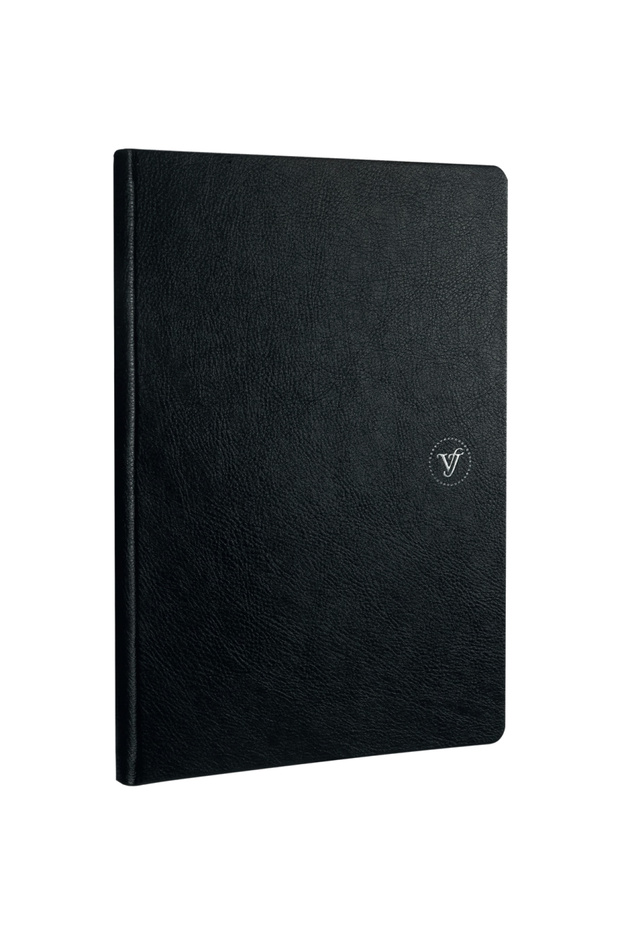 Zipper Folder Organizer Notebook 14.8X21 cm A5 Black Dotted