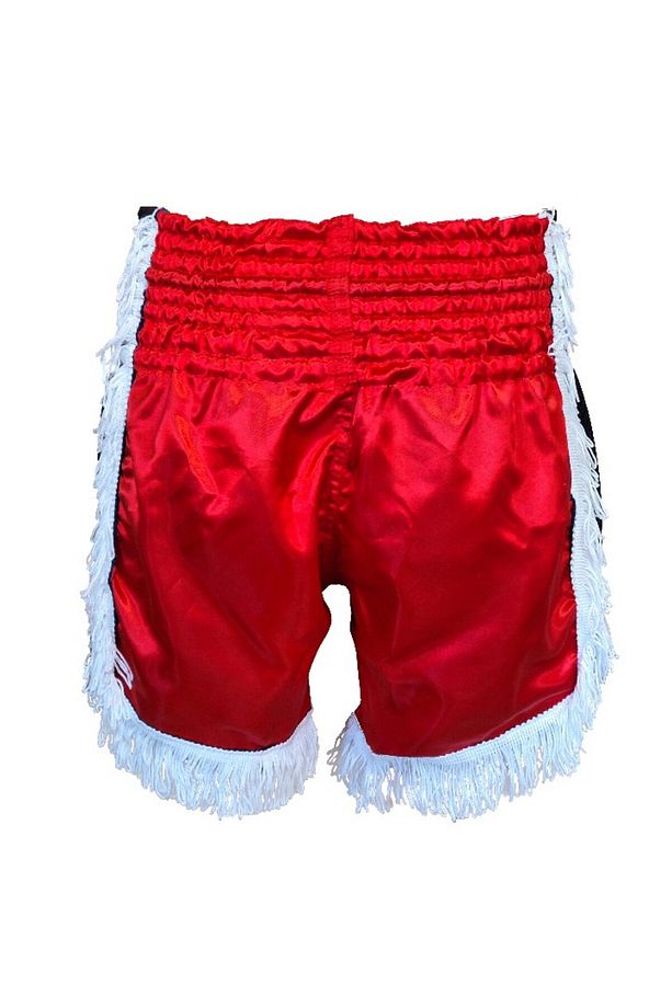 MT3020 Apache Muaythai Şortu Kırmızı Püsküllü Şort Nakışlı Muay Thai Şortu - 2