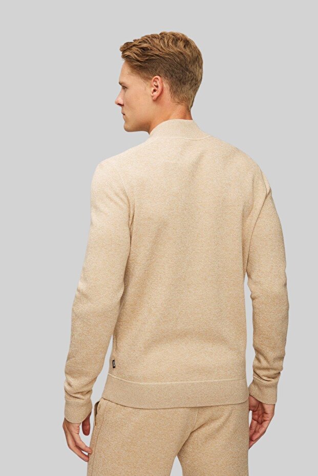Regular Fit Erkek Örgü Hırka Bej - 5