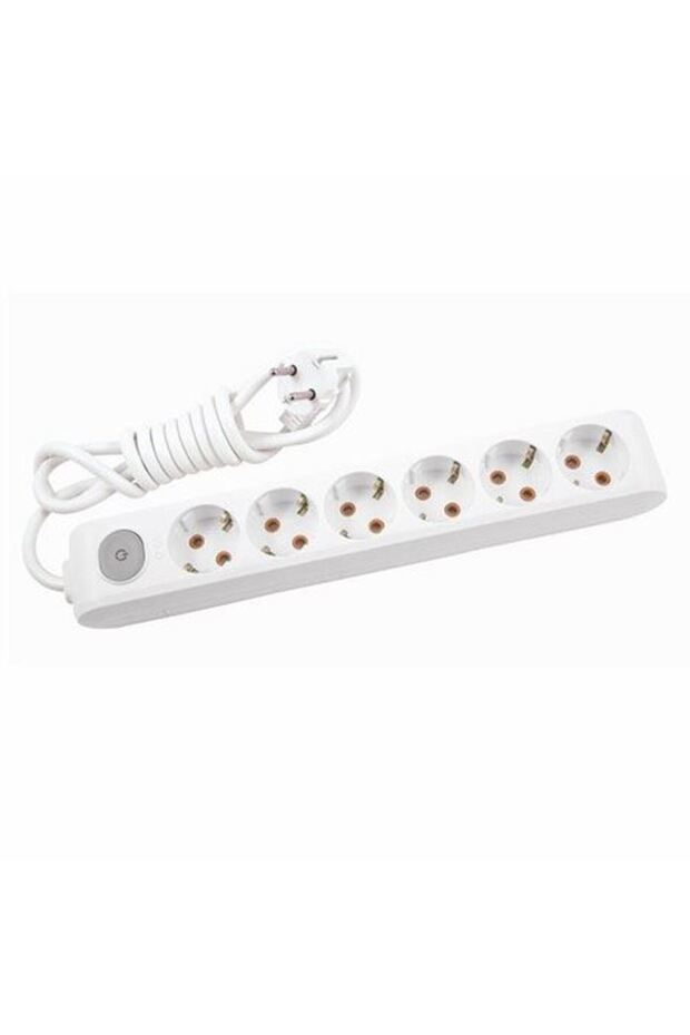 Multilet Six-Port Socket with Cable and Switch, Black. 5 Mt 90117605