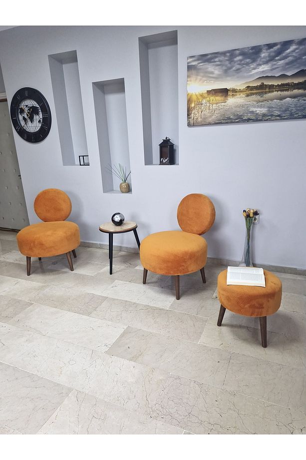 DÜNYA3lü Koltuk Seti Berjer -Bekleme Salonu Tekli Koltuk - Puf Seti - Cafe - Balkon - Ofis Mobilyası - 3