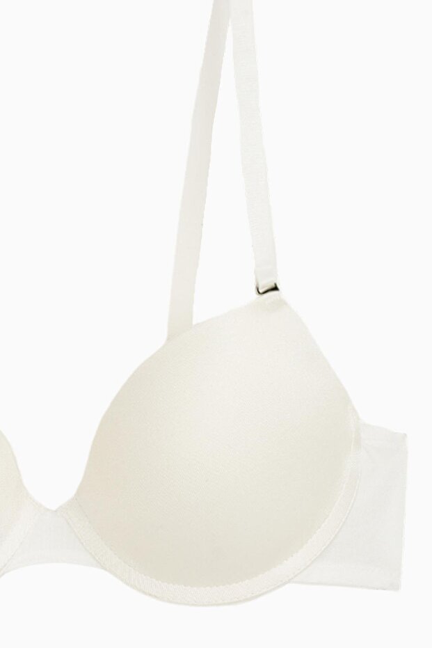 Luna Removable Strap Micro Bra - Soft Push Up, Semi-Padded - Basic - 2533 - Ecru - 2