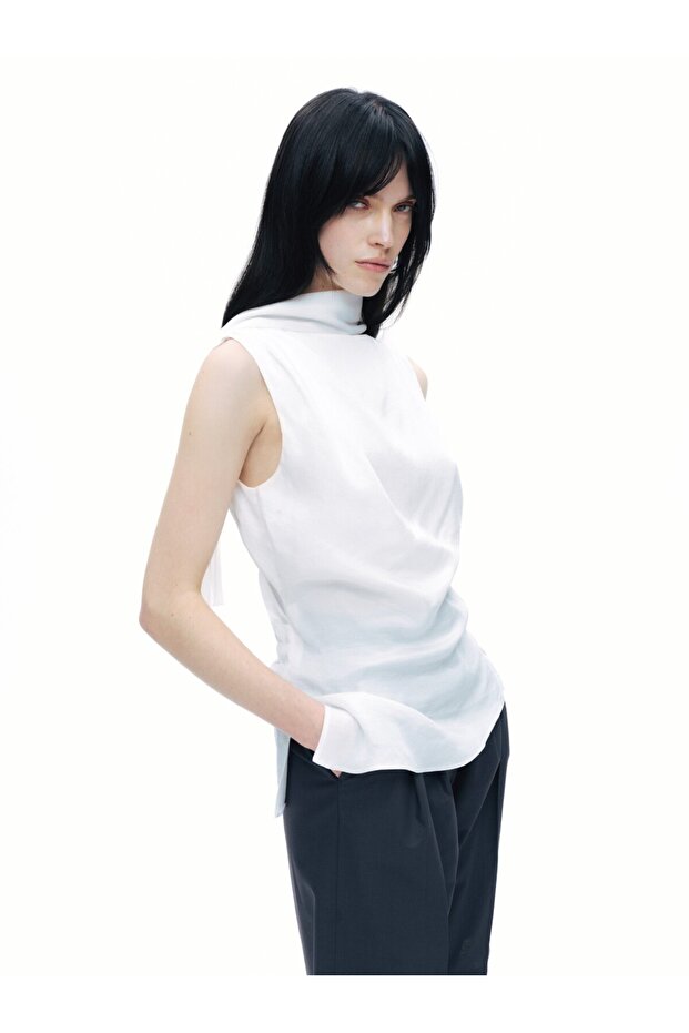 Şal Tasarımlı Bluz - 4