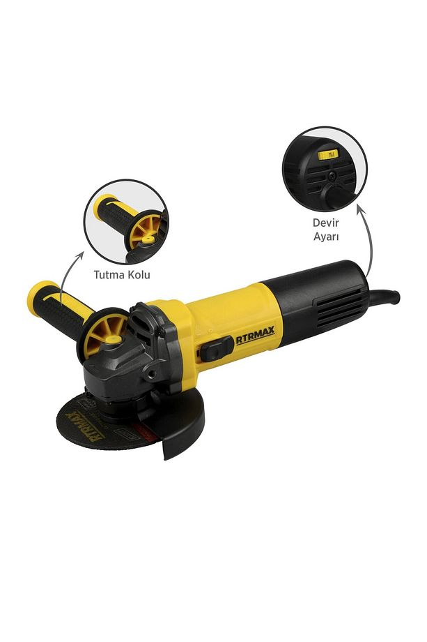 Rtm1095 Avuç Taşlama Makinası 125 Mm 950 W Devir Ayarlı - 4