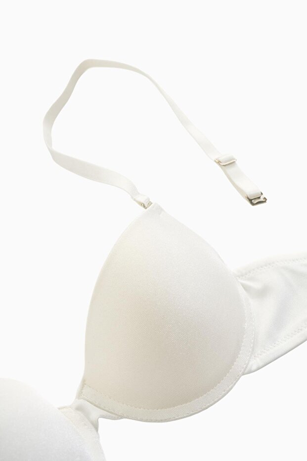 Luna Removable Strap Micro Bra - Soft Push Up, Semi-Padded - Basic - 2533 - Ecru - 5