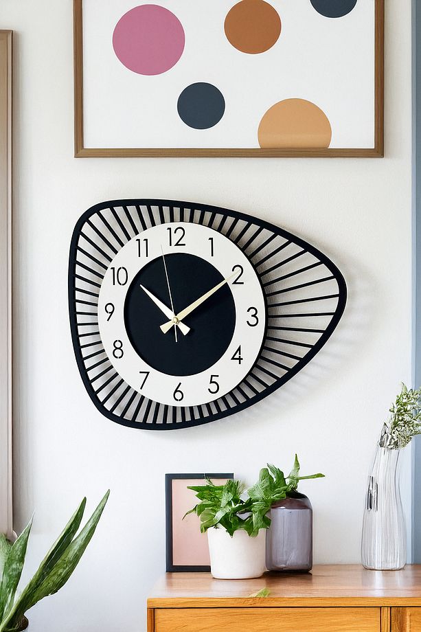 Dekoratif Yeni Modern Bellatrix Ahşap Duvar Saati 48 cm - 4