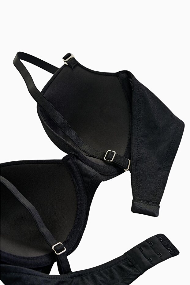 Viola Micro Bra with Snap-On Straps - Supportless - Basic - 2534 - Black - 6