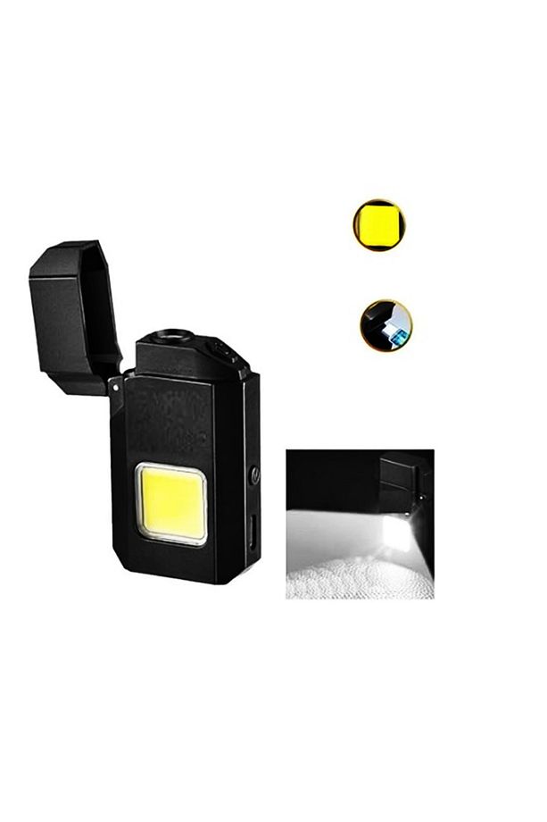 Type-c Şarjlı Elektrikli Çakmak Cep Işığı Su Geçirmez Cob Led Ps-m8 - 4