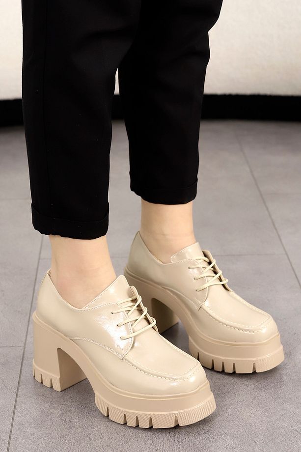 TYR 002 Yüksek Topuklu Bağcıklı Loafer - 2