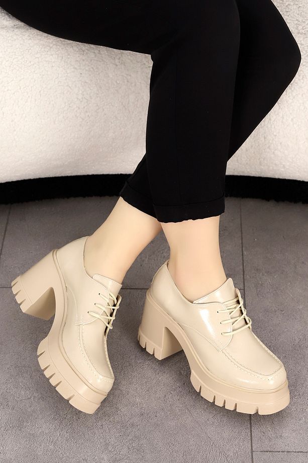 TYR 002 Yüksek Topuklu Bağcıklı Loafer - 3