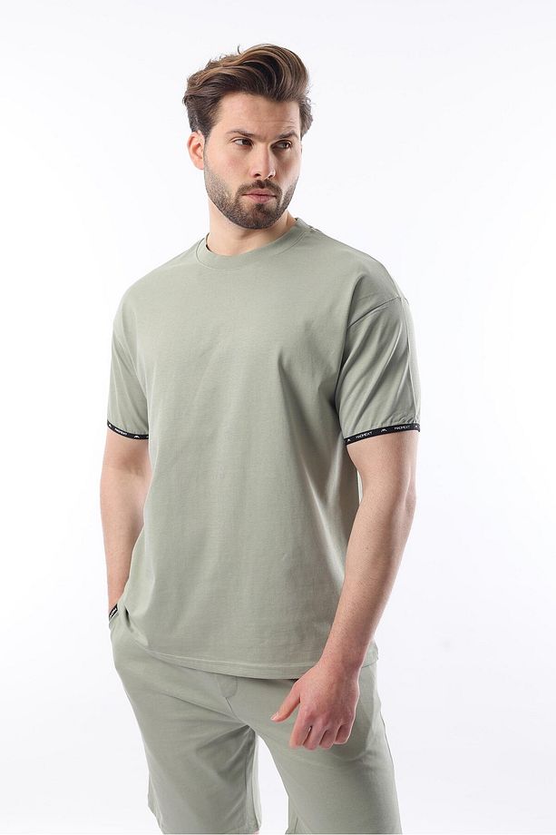 Mint Yeşili Basic Erkek Şort T-shirt Takımı E7307 - 2
