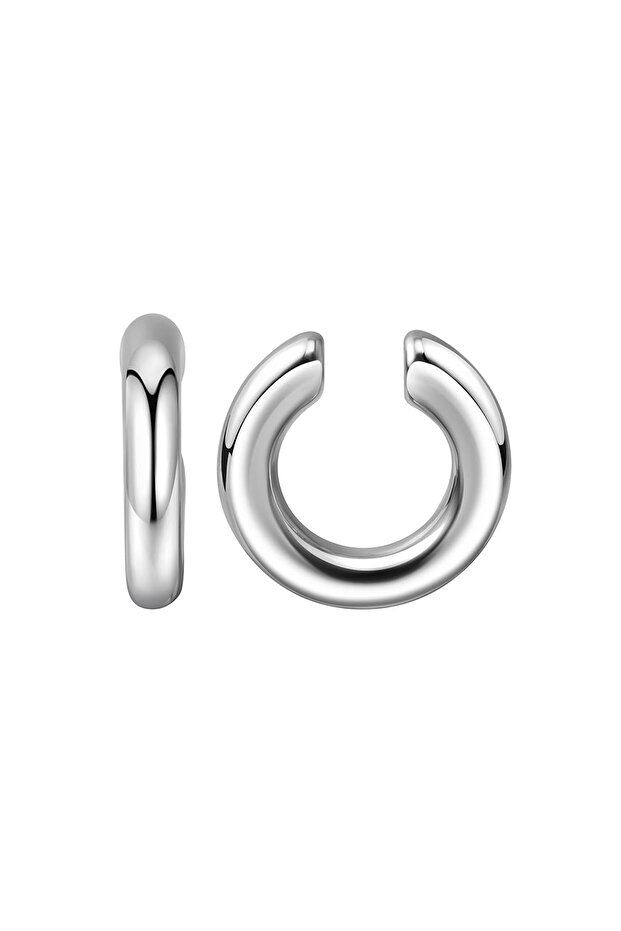silver 2 Pcs Punk Non Piercing Gold Color Clip on Earrings Chunky Ear Cuff Women Bold Statement Thic