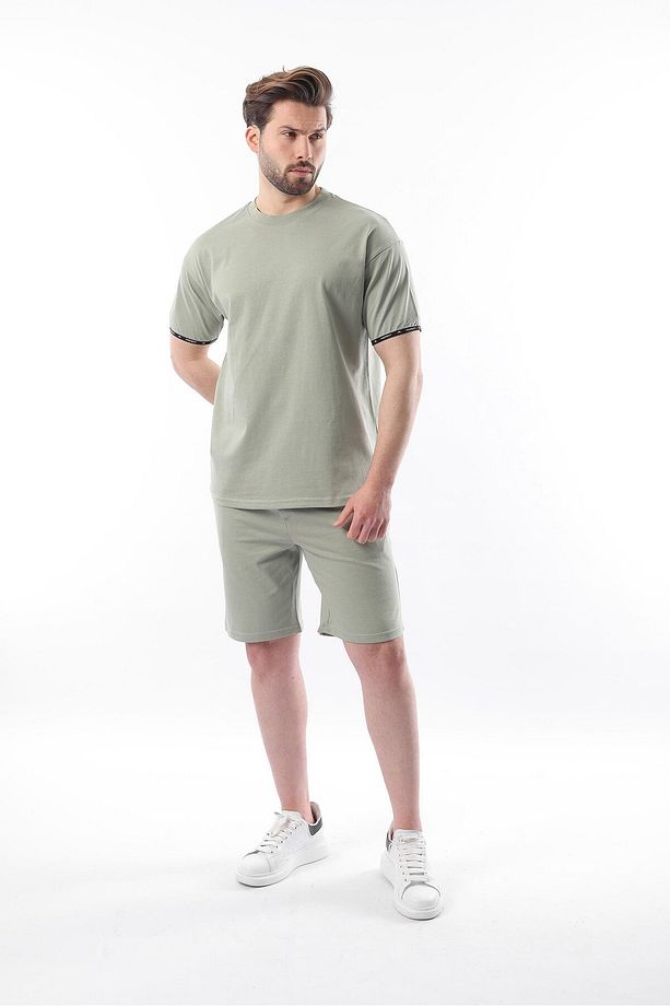 Mint Yeşili Basic Erkek Şort T-shirt Takımı E7307 - 4