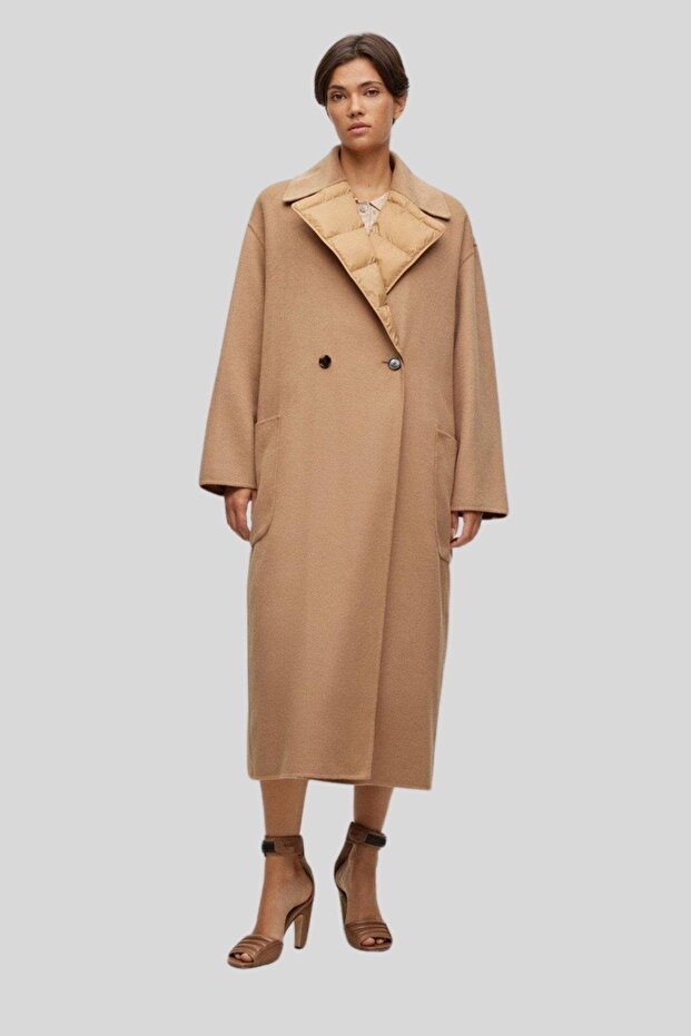 Regular Fit Palto Bej - 1