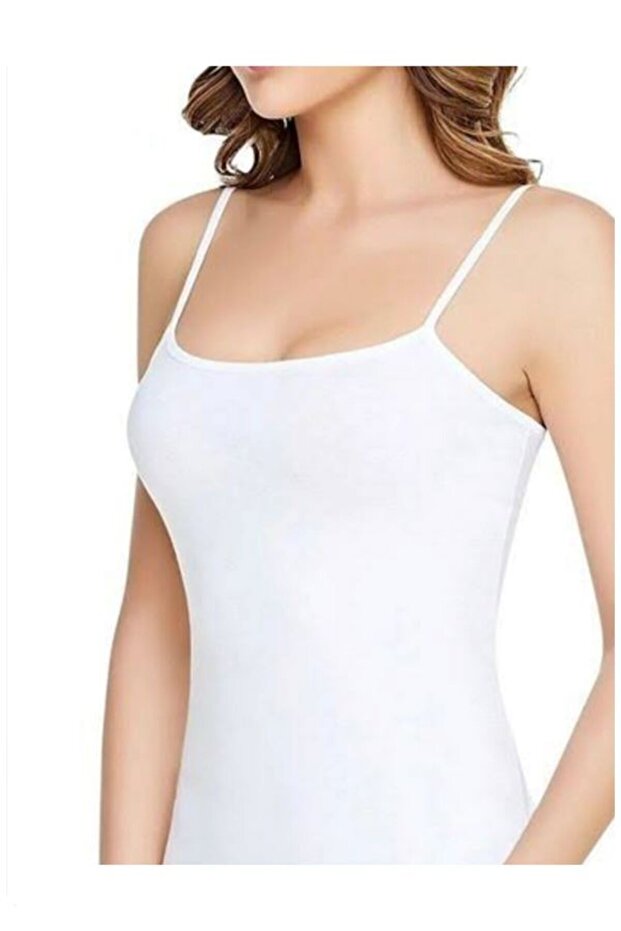 4-Piece 100% Cotton Ribana White Color Rope Strap Women's Undershirt