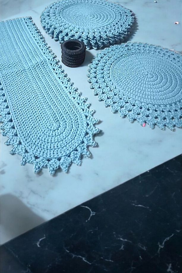 El Örgüsü 6 Kişilik Polyester Soft Makrome Çıtı Pıtı Model Supla Takımı - 8