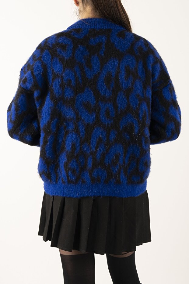 Leopard Pattern Buttoned Cardigan - 4