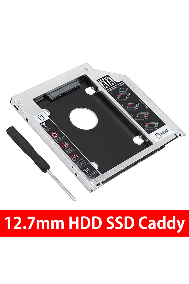 12.7 ملم Caddy Sata 12.7 ملم SSD صندوق القرص الصلب مزلقة الكمبيوتر المحمول SSD دفتر إدخال القرص الصلب الثاني