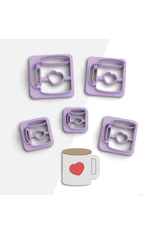 5 Size Polymer Clay Cut Coffee Cup - Earrings, Cookies and Ceramic Mold No: 585