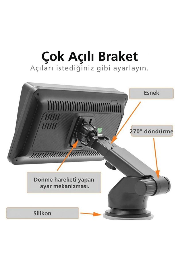7İnç CarPlay&Android Auto Kablosuz Tak Çalıştır Multimedya Taşınır Apple Carplay MirrorLink - 8