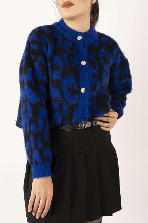 Leopard Pattern Buttoned Cardigan - 3