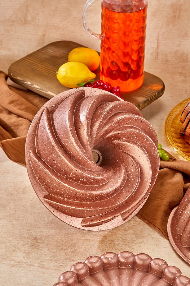 3 Lü Granit Döküm Kek Kalıbı Seti Tart Turta Seti - 6