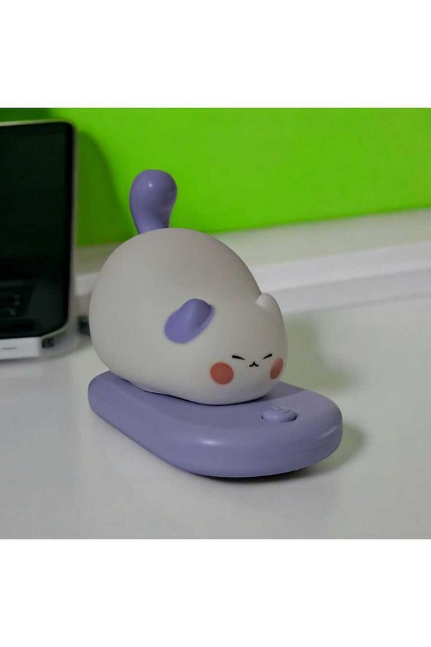 Dokunmatik Sevimli Pati Kedi Modelli USB Şarjlı LED Karikatür Silikon Gece-Masa Lambası - 3