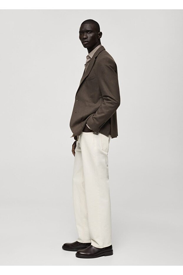 Slim Fit Wool Blend Blazer Jacket - 7