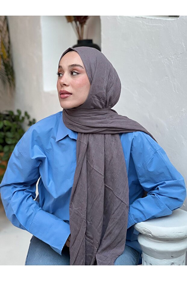 bambu duman rengi şal - 2