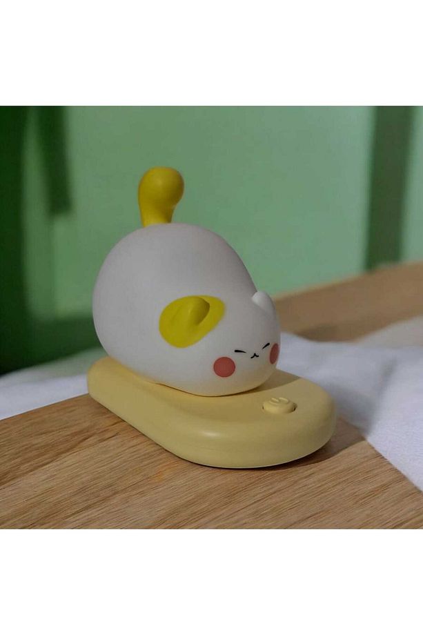 Dokunmatik Sevimli Pati Kedi Modelli USB Şarjlı LED Karikatür Silikon Gece-Masa Lambası - 3