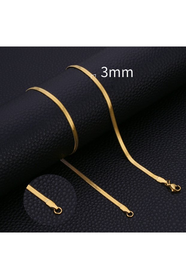 45cm HC0006G3MM HIYEE Stainless Steel Snake Necklace for Women Jewelry Gift Blade Chain Gold Plated