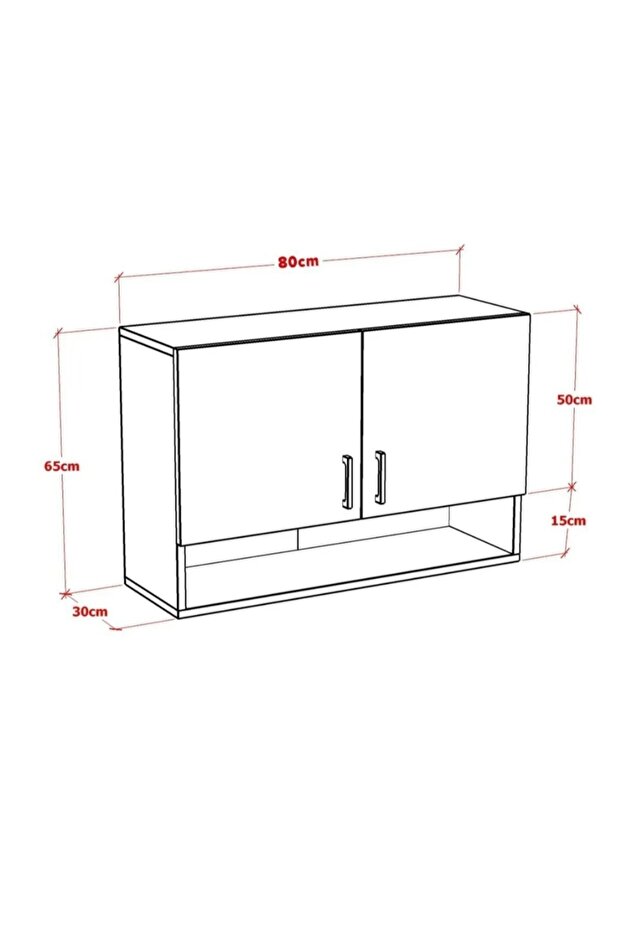 Mini mutfak dolabı MDF 80cm üst modül - 3