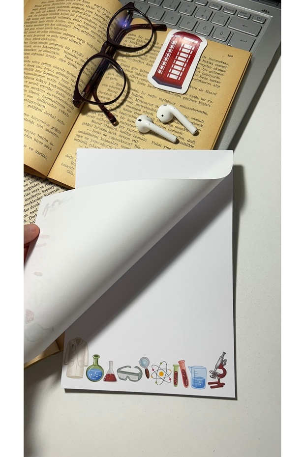 Chemistry Themed Notepad Pull Pull Notebook, Glue Memo Pad, A5 Notebook, Unlined Notebook - 4