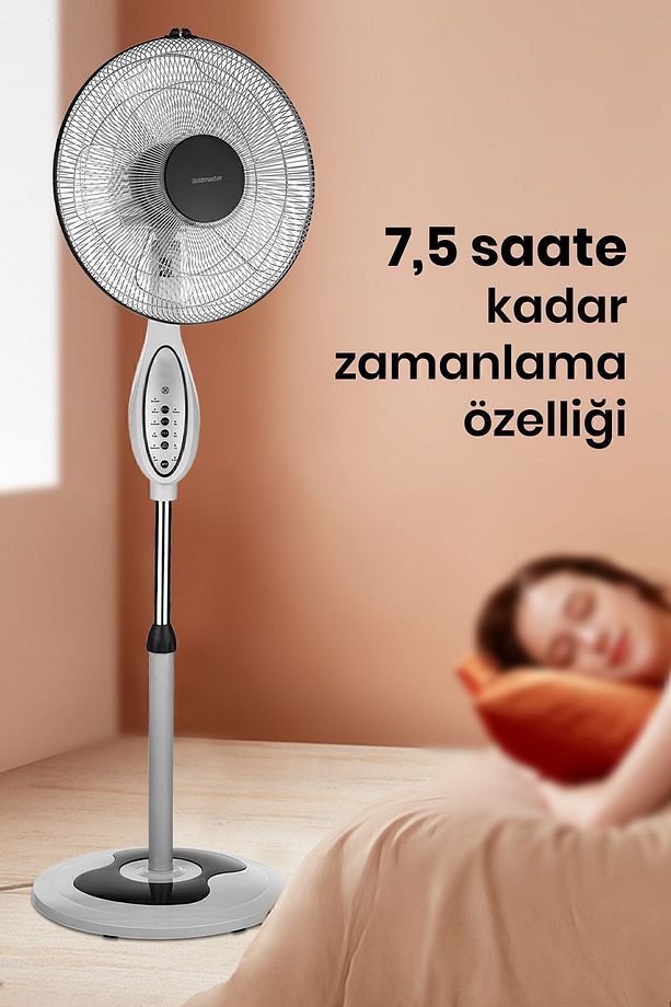 Kutup 16 inch Bakır Motorlu Yatay Salınımlı Hız Ve Zaman Ayarlı Uzaktan Kumandalı Ayaklı Vantilatör - 3