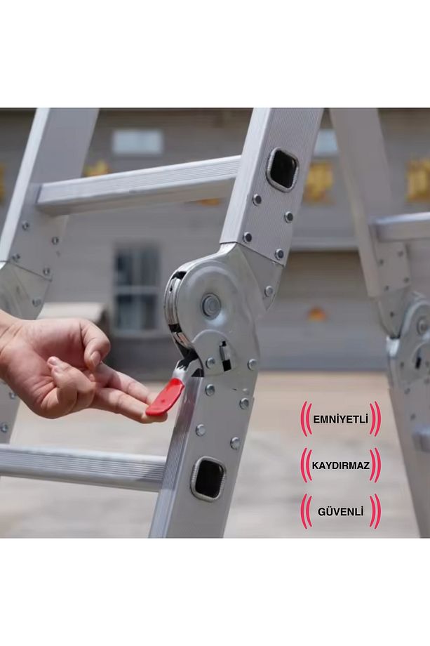 Platformlu 4,56 Metre - 16 Basamaklı Akrobat Merdiven - Kalın Profil - 6