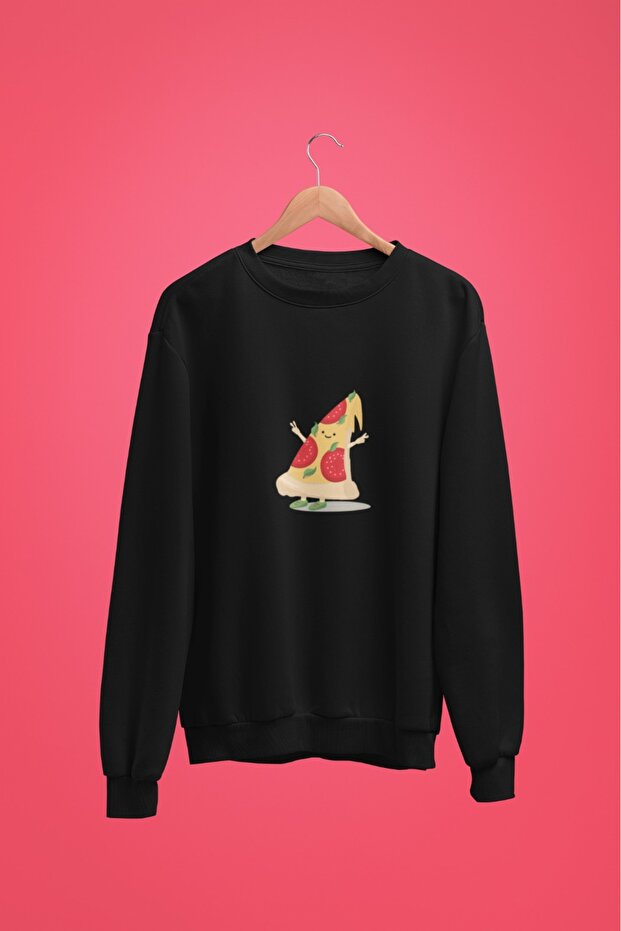 Unisex Long Sleeve 2 Thread One Sliver of Happiness Transfer Printed Crew Neck Sweatshirt