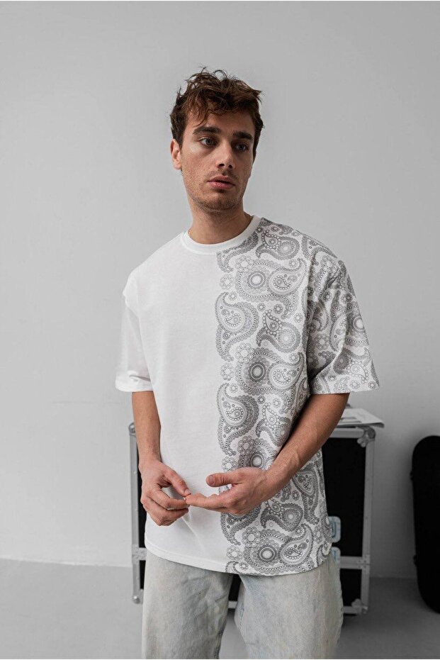 Desenli Unisex Oversize Tshirt - 1