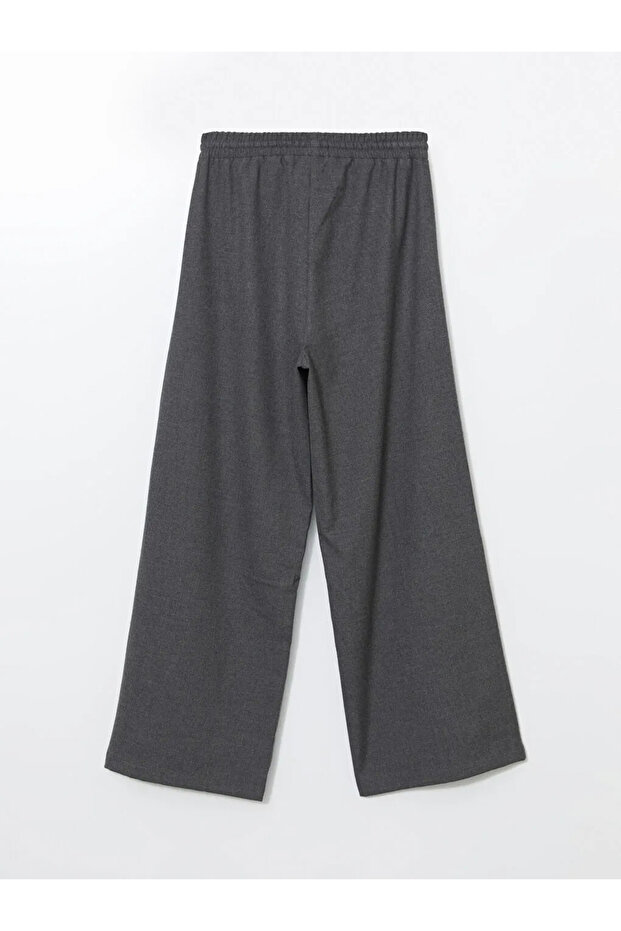 LCW Modest Antrasit Beli Lastikli Geniş Paça Kadın Pantolon - 4