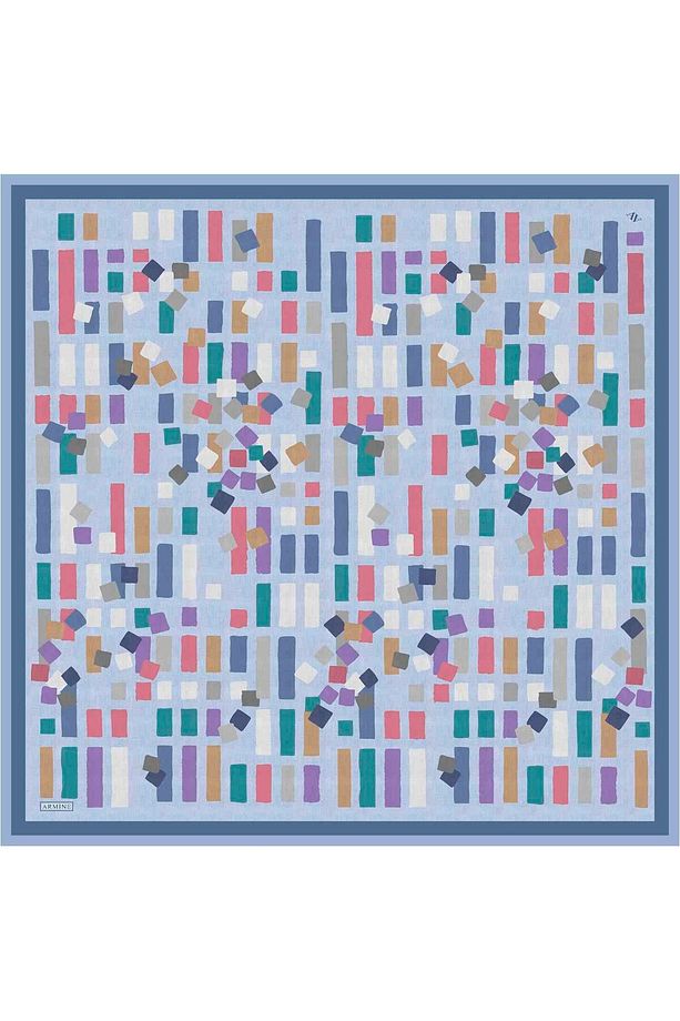 Desenli Saf Ipek Twill Eşarp 9341- 83 - 4
