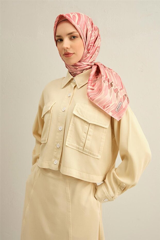 Patterned Silk Scarf 9335-89 - 2