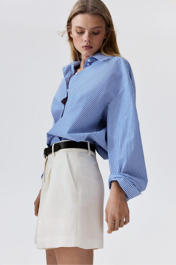 Keten Karışımlı Şort - 1