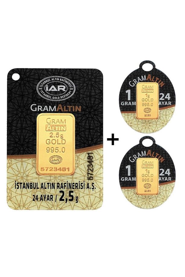 4,5 Gram (2,5+2) Külçe Gram Altın IAR 24 Ayar K0004-5 - 1