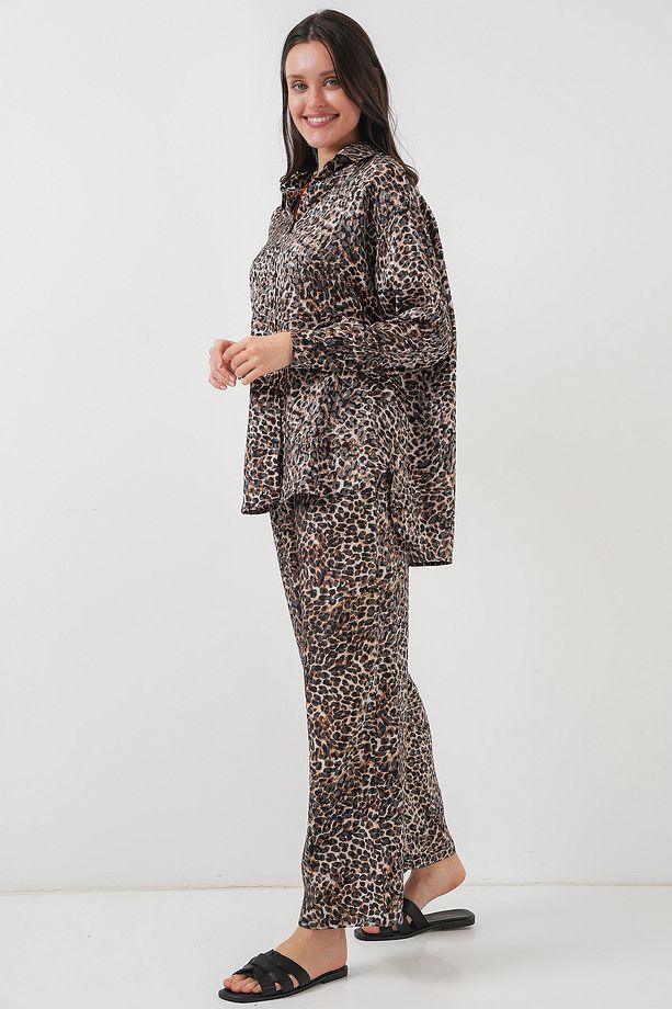 6699 Leopar Desenli Alt Üst Takım - C. Kahverengi - 3
