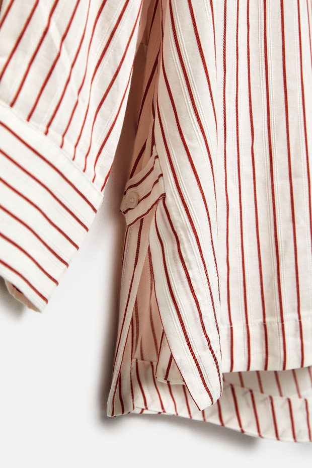 Yırtmaçlı Oversize Gömlek - 8