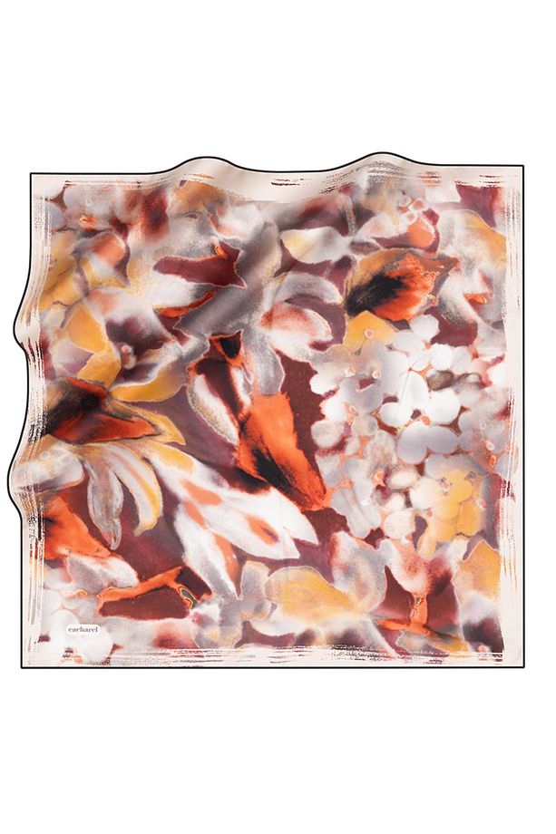 Çiçek Desenli Cacharel Twill Eşarp - 1