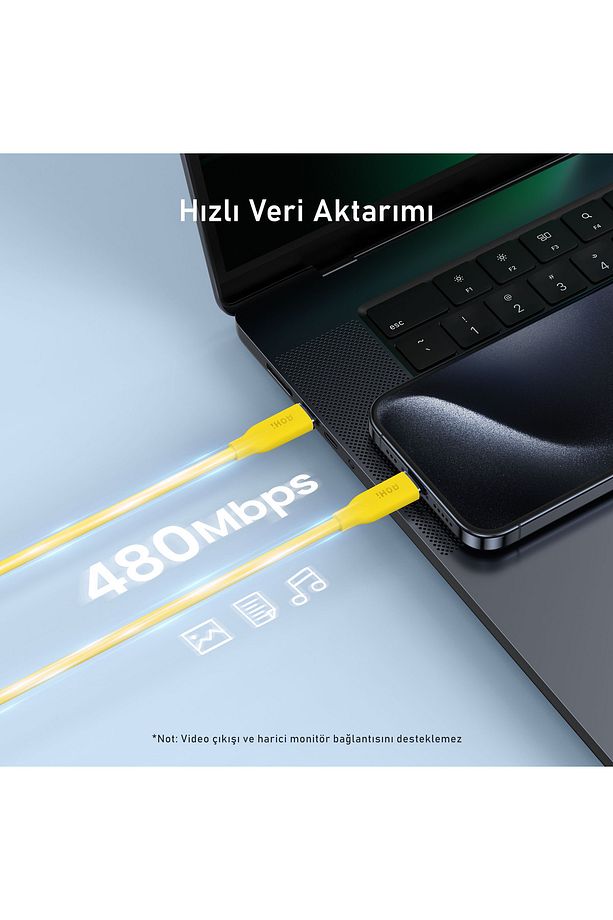 Silky Type-c To Type-c 1m 140w Pd 3.1 480mbps Süper Hızlı Şarj Ve Data Kablosu - 5