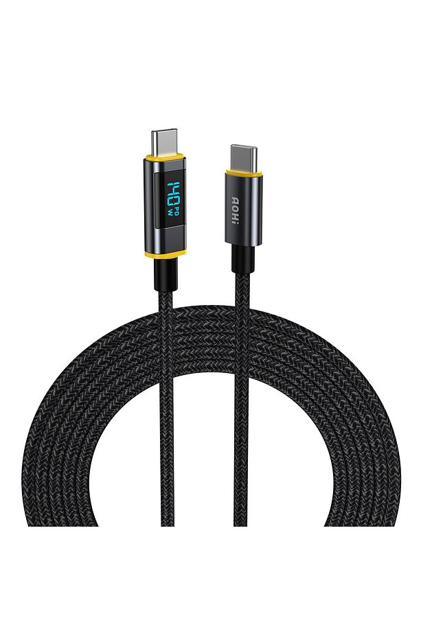 Magline Type-c To Type-c 140w Pd3.1 Led Ekranlı Örgülü 1.2m Süper Hızlı Şarj Ve Data Kablosu - 1