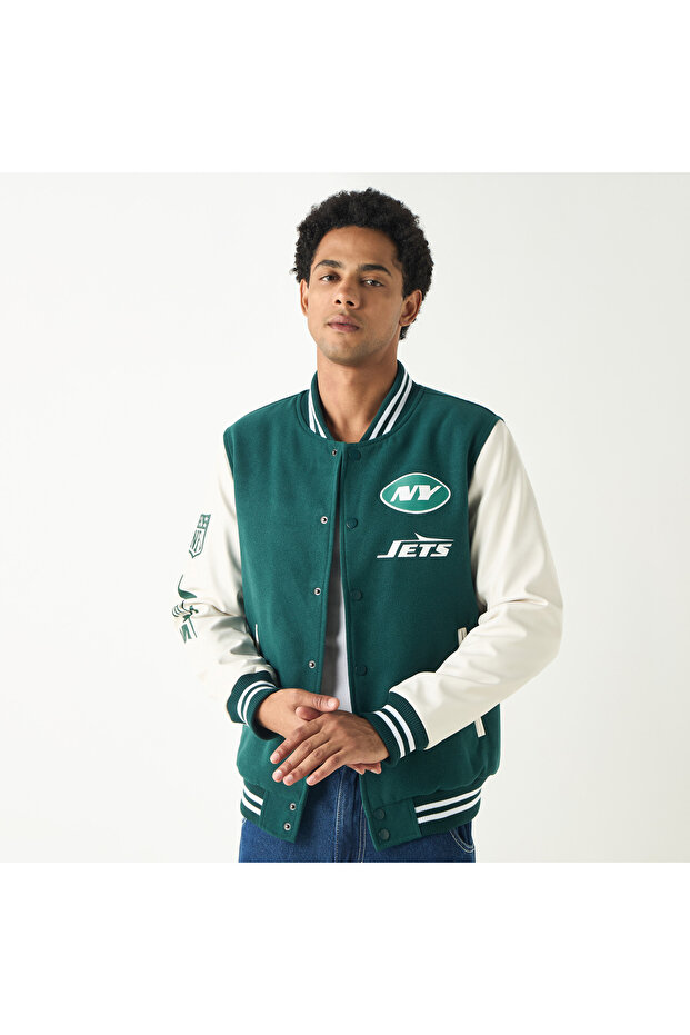 The New York Jets Print Button Through Jacket With Pockets - 1