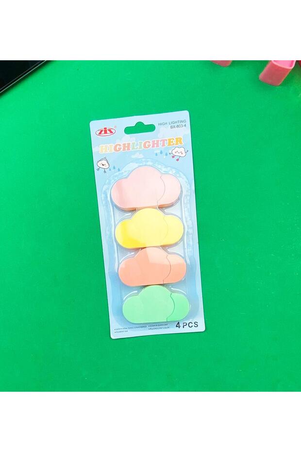 قلم تمييز بتصميم سحابي مكون من 4 قطع - 3