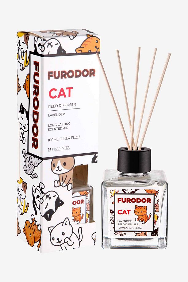 Kediler için Özel Lavanta Çubuklu Oda Kokusu Cat Lavender Reed Diffuser 100ml - 1